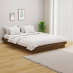 vidaXL Cadre de lit sans matelas marron miel bois massif