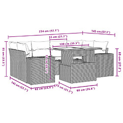 vidaXL Salon de jardin avec coussins 7 pcs gris résine tressée pas cher