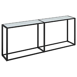 Maison Chic Table console | Meuble d'entrée | Table d'appoint Marbre blanc 200x35x75,5 cm Verre trempé -GKD22494