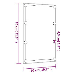 vidaXL Miroir mural avec lumières LED 50x80 cm verre rectangulaire pas cher