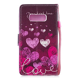 Wewoo étuis en cuir Coque Housse à rabat horizontal, motif lettres et cœur pour Galaxy S10e, avec porte-cartes emplacements pour cartes