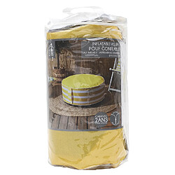 The Home Deco Factory Pouf gonflable à rayures - Jaune pas cher