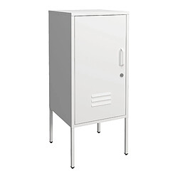 Helloshop26 Table de chevet acier 82 x 35 x 35 cm blanc 03_0008676