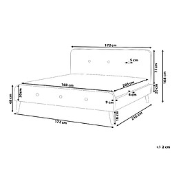 Avis Beliani Lit double en tissu beige 160x200 cm RENNES