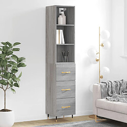 vidaXL Buffet haut Sonoma gris 34,5x34x180 cm Bois d'ingénierie