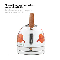 Bouilloire Caprizze Nara 2200 W en Acier Inoxydable Thermomètre Intégré Capacité 1,8 L Décoration Florale et Effet Bois pas cher