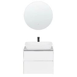 Avis Beliani Meuble vasque avec miroir et cabinet blanc MANZON