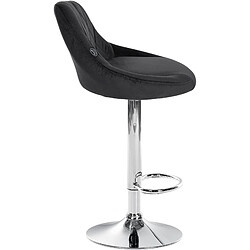 Avis Decoshop26 Tabouret de bar en velours noir coutures décoratives pivotant support métal chromé TDB10676