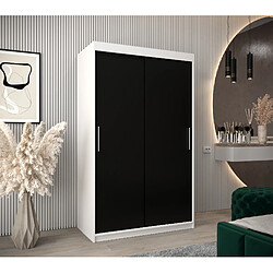 Abiks Meble Armoire Tokyo à portes coulissantes 200/120/62 2 portes (blanc/noir)