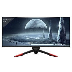 Lc-Power LC-M34-UWQHD-144C Écran PC 34" LED UWQHD 144Hz AMD FreeSync Noir Rouge