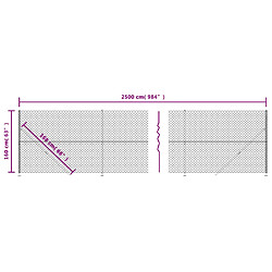 vidaXL Clôture à mailles losangées avec bride anthracite 1,6x25 m pas cher