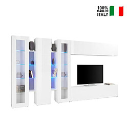 Ahd Amazing Home Design Meuble TV de salon 2 vitrines armoire et placard suspendu Joy Mir