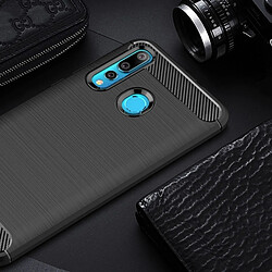 Wewoo Coque en TPU antichoc fibre de carbone texture brossée pour HuNova 4 (Noir)