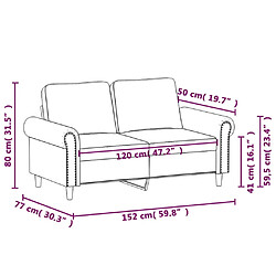 vidaXL Canapé à 2 places Jaune 120 cm Velours pas cher