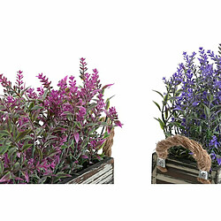 Plante décorative DKD Home Decor 30 x 12 x 21 cm Bois Lila Polyéthylène Fuchsia (2 Unités)