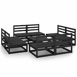 Maison Chic Salon de jardin 9 pcs - Table et chaises d'extérieur - Mobilier/Meubles de jardin Moderne noir bois de pin massif -MN96895