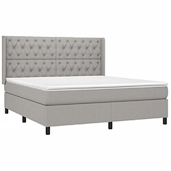 Avis vidaXL Sommier à lattes de lit matelas LED Gris clair 160x200 cm Tissu