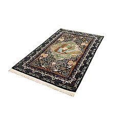 Avis Vidal Tapis de laine 211x135 Bleu Ghom