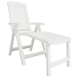 Maison Chic Chaise longue - Transat - Bain de Soleil blanc plastique