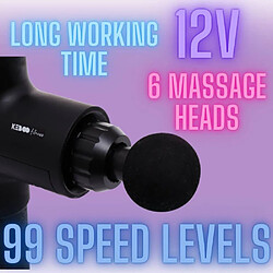 Pistolet de Massage Musculaire 99 Vitesses et 6 Embouts Keboo Serie 300 Moniteur LCD