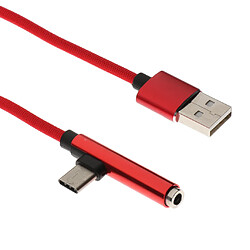 Acheter usb 3.0 type-c 3.5mm prise casque audio câble adaptateur chargeur séparateur rouge