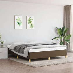 vidaXL Cadre de lit sans matelas marron foncé 180x200 cm tissu