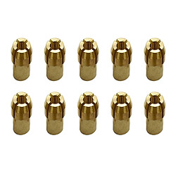 Wewoo 11 PCS Écrou de serrage en cuivre à trois griffes pour raccords broyeur électrique diameter Diamètre d'alésage: 2.4mm