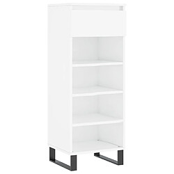 Maison Chic Armoire à Chaussures,Meuble de Rangement à Chaussures Blanc brillant 40x36x105cm Bois ingénierie -MN29926