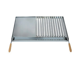 Visiodirect Grille à rôtir avec tiroir et récupérateur de graisse en Inox coloris Noir - 60 x 48 x 40cm