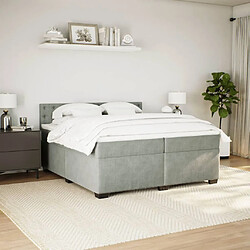 Acheter Vidaxl Sommier à lattes de lit et matelas Gris clair 200x200cm Velours