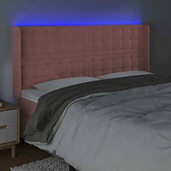 Acheter Maison Chic Tête de lit scandinave à LED,meuble de chambre Rose 203x16x118/128 cm Velours -MN87608