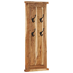 vidaXL Porte-manteaux 2 pcs Bois massif d'acacia 38x100 cm