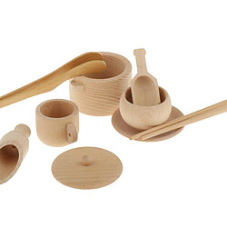 Cuisine Jeux de simulation Accessoires Jouets avec En Bois Ustensiles de Cuisine Pots et Plaque Ensemble pour Enfants Garçons pas cher