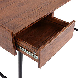 Decoshop26 Bureau table d'ordinateur de bureau avec tiroir de rangement 98x114x60cm MDF marron BUR04108 pas cher