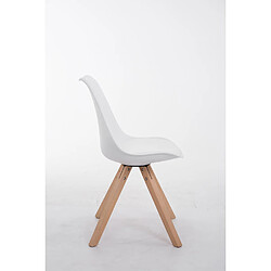 Avis Decoshop26 Chaise de salle à manger design scandinave en PVC blanc et pieds en bois clair forme carré 10_0003427