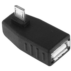 Wewoo Adaptateur noir Micro USB mâle vers USB 2.0 AF avec angle de 90 degrés, Fonction OTG de