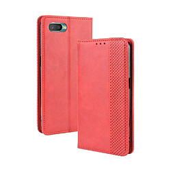 Wewoo Housse Coque Pour Oppo Reno Une affaire de boucle magnétique rétro Crazy Horse Texture horizontale étui en cuir avec support et fentes cartes et cadre photo rouge