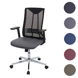 Mendler Chaise de bureau HWC-J53, chaise pivotante chaise de bureau, ergonomique similicuir ~ Gris