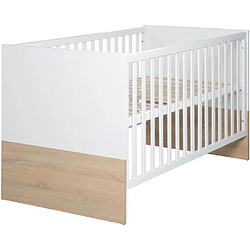 Avis No Name Chambre bébé duo - Lit évolutif 70 x 140 cm + Commode a langer avec plan a langer inclus - ROBA - Bicolore blanc / décor chene clair