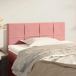 vidaXL Tête de lit Rose 100x5x78/88 cm Velours