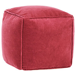 vidaXL Pouf Velours de coton 40x40x40 cm rose