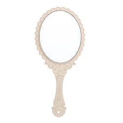 Miroir de poche antique avec motif rose en relief pour maquillage beige pas cher