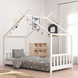 Maison Chic Lit d'Enfant Chambre - Cadre de lit pour enfant Blanc Bois de pin massif 70x140 cm -MN43804