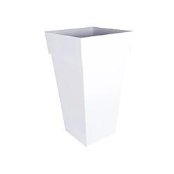 Pot de fleur carré Toscane 43 x H.80 cm - Blanc - Eda