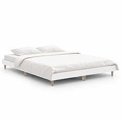 Maison Chic Lit adulte - Lit simple Cadre de lit,Structure du lit Contemporain Blanc 140x190 cm bois d'ingénierie -MN65365