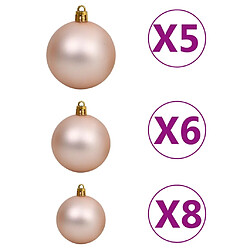 vidaXL Arbre de Noël artificiel avec LED et boules Vert 150 cm PVC PE pas cher