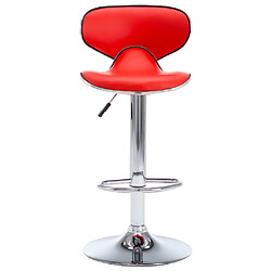 Avis vidaXL Tabourets de bar 2 pcs rouge similicuir