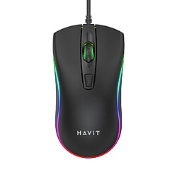 Havit GAMENOTE MS72 Souris bureautique & gaming 4 boutons, 1200 DPI, optique, filaire USB, rétroéclairage LED