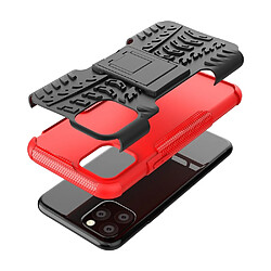 Wewoo Coque Rigide Pour iPhone 11 Pro Texture TPU + PC Antichoc avec Support Rouge pas cher