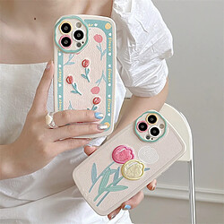 GUPBOO Étui pour iPhone11ProMax étui pour téléphone portable tulipe brodée pour femme de style japonais et coréen